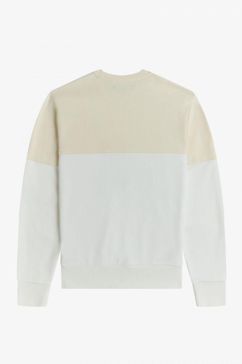 White Fred Perry Colour Block Men's Sweatshirts | PH 1564SGLO